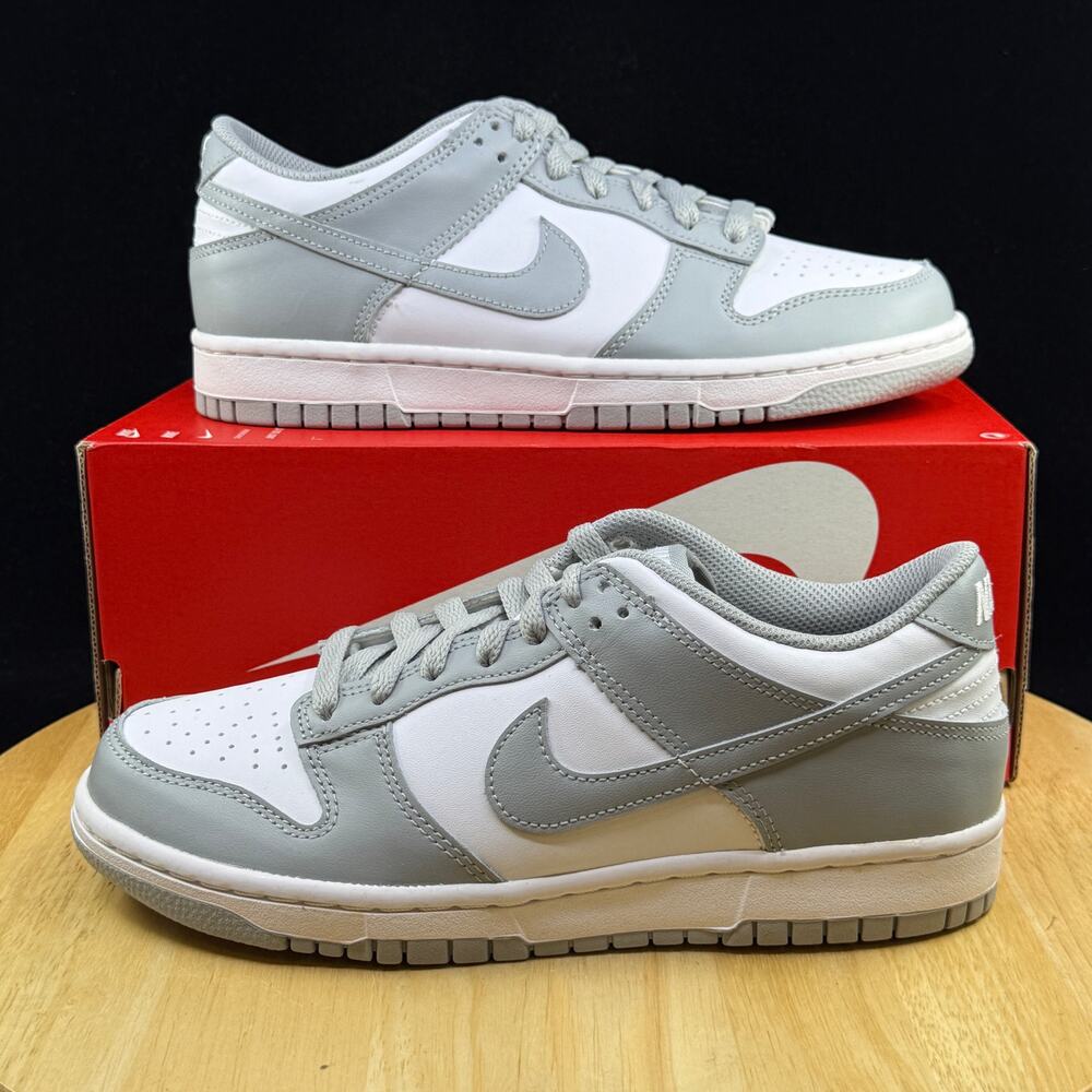 Size 6.5Y/ 8W Nike Dunk Low White Light Smoke Grey GS NBY FB9109-123